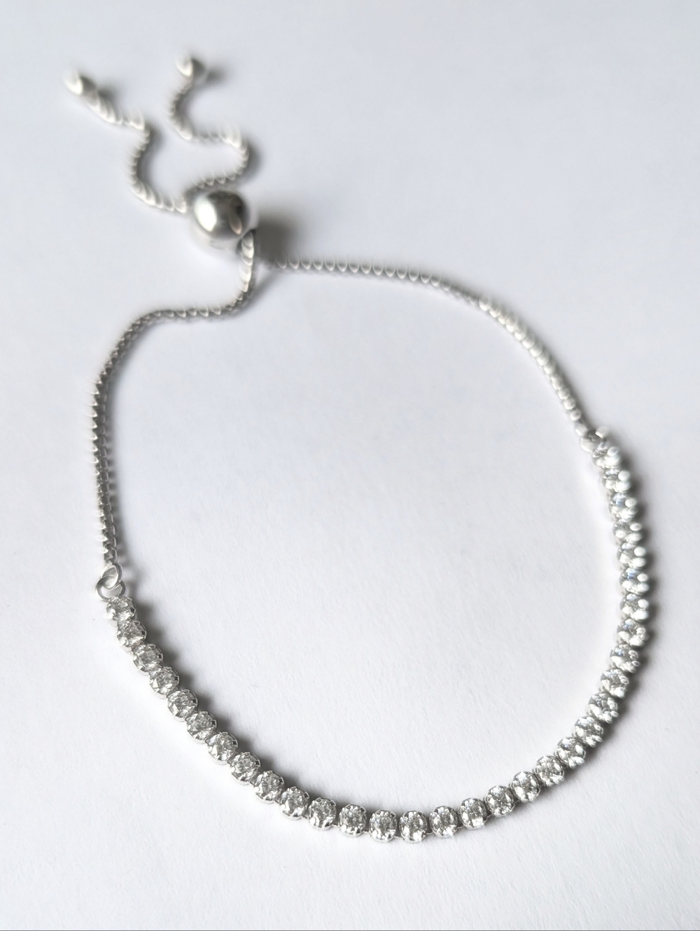 Pandora Sparkling Slider Tennis Bracelet Sterling silver rhodium Cubic Zirconia - Picture 2 of 4